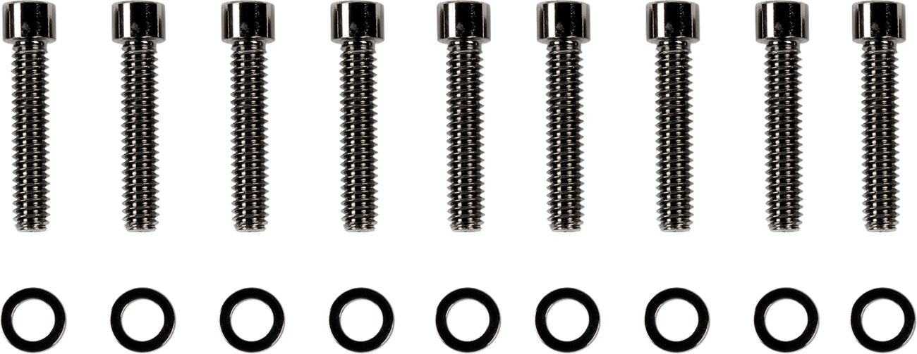 DRAG SPECIALTIES 2401-1026 Bolt Kit - Cam Cover - Smooth/Socket-Head - Black/Chrome - M8