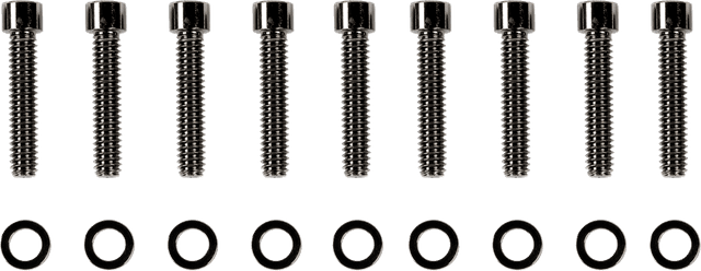 DRAG SPECIALTIES 2401-1026 Bolt Kit - Cam Cover - Smooth/Socket-Head - Black/Chrome - M8