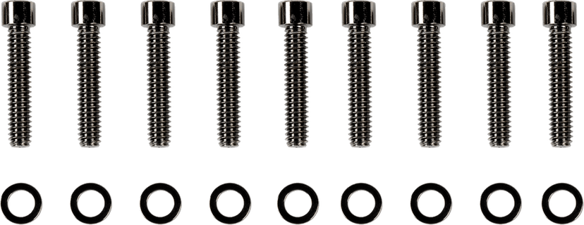DRAG SPECIALTIES 2401-1026 Bolt Kit - Cam Cover - Smooth/Socket-Head - Black/Chrome - M8