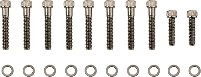 DRAG SPECIALTIES 2401-1030 Bolt Kit - Transmission Side Cover - Knurled/Socket-Head - Black/Chrome - M8