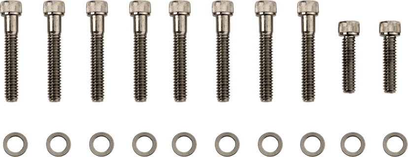 DRAG SPECIALTIES 2401-1030 Bolt Kit - Transmission Side Cover - Knurled/Socket-Head - Black/Chrome - M8