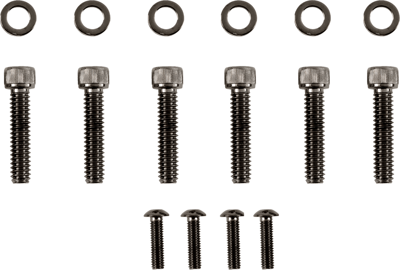 DRAG SPECIALTIES 2401-1034 Bolt Kit - Handlebar Controls - Knurled/Socket-Head - Black/Chrome - M8