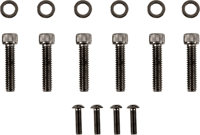 DRAG SPECIALTIES 2401-1034 Bolt Kit - Handlebar Controls - Knurled/Socket-Head - Black/Chrome - M8