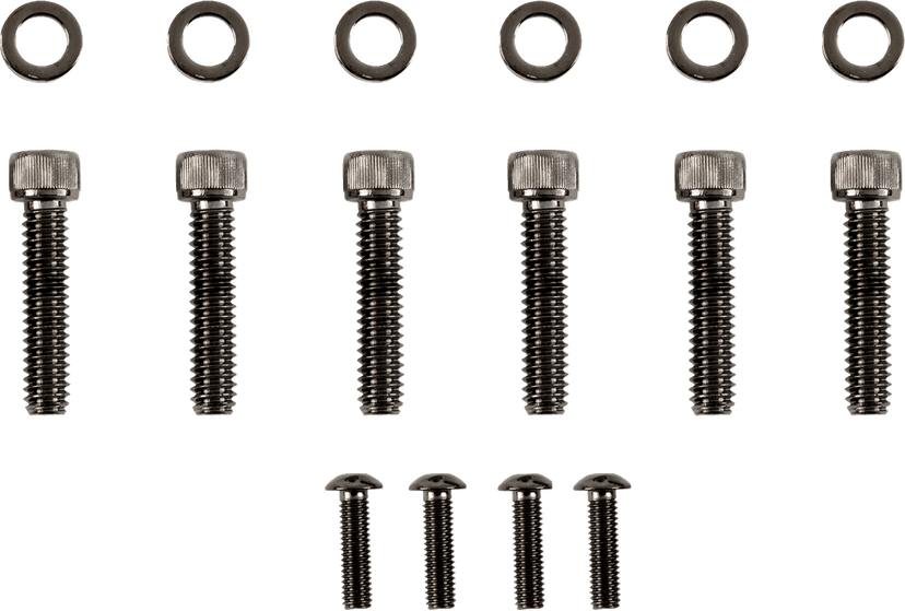 DRAG SPECIALTIES 2401-1034 Bolt Kit - Handlebar Controls - Knurled/Socket-Head - Black/Chrome - M8