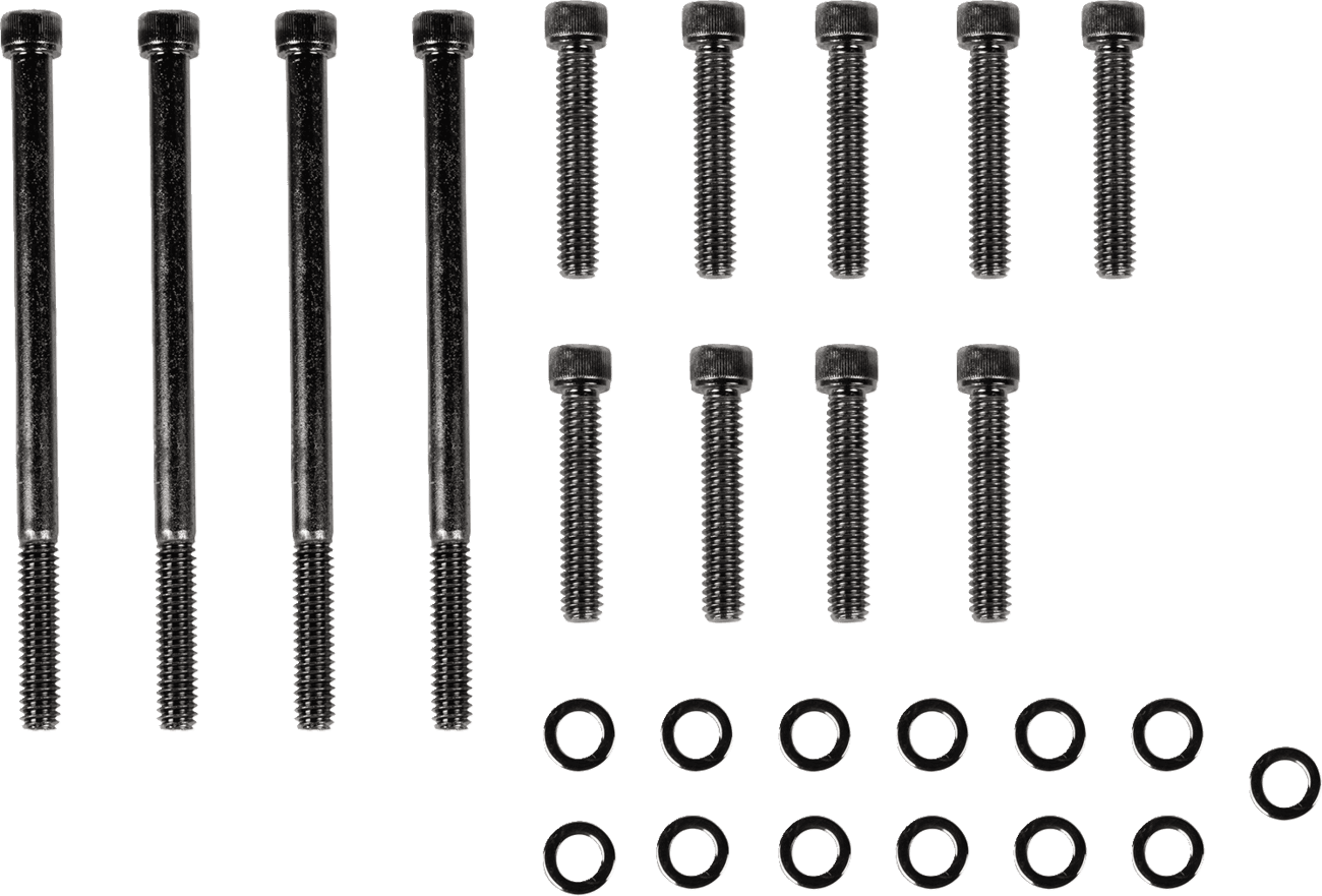 DRAG SPECIALTIES 2401-1040 Bolt Kit - Outer Primary - Knurled/Socket-Head - Black/Chrome - M8