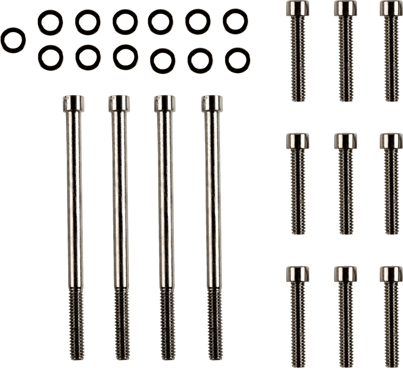 DRAG SPECIALTIES 2401-1041 Bolt Kit - Outer Primary - Smooth/Socket-Head - Black/Chrome - M8