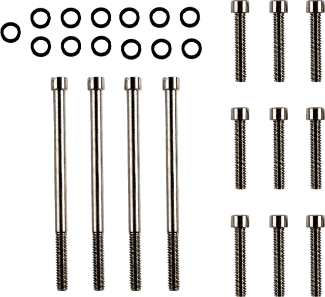 DRAG SPECIALTIES 2401-1041 Bolt Kit - Outer Primary - Smooth/Socket-Head - Black/Chrome - M8 — image 1 of 2
