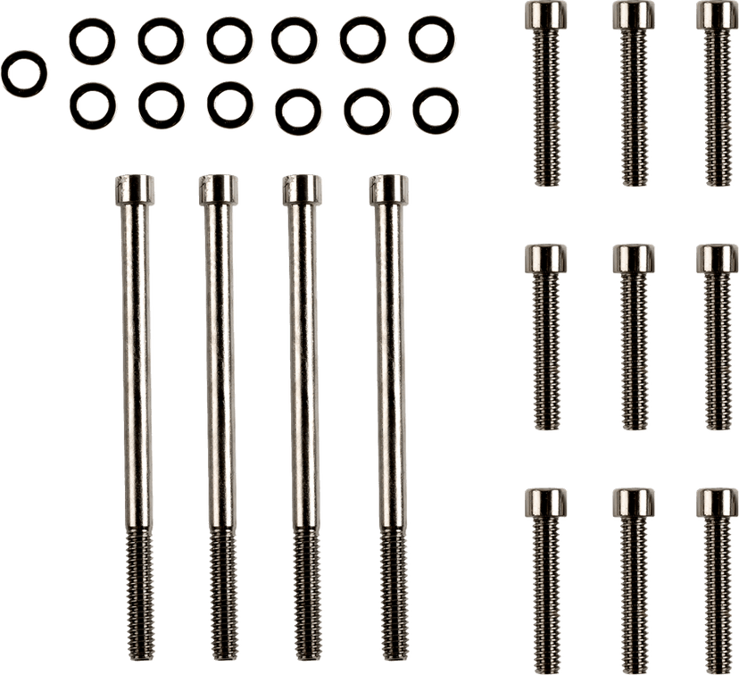 DRAG SPECIALTIES 2401-1041 Bolt Kit - Outer Primary - Smooth/Socket-Head - Black/Chrome - M8 — image 1 of 2