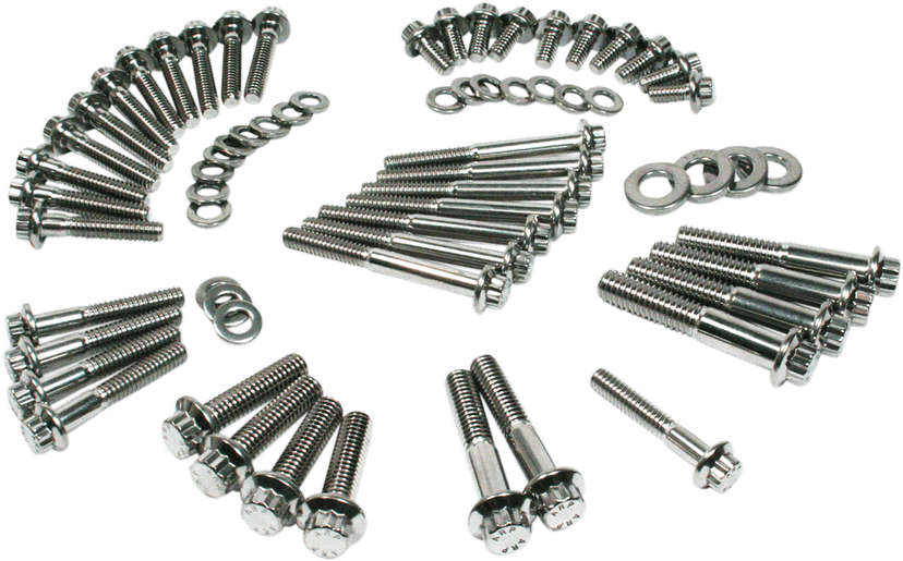 FEULING OIL PUMP CORP. 2401-1096 Fastener Kit - External Primary/Transmission - 12-Point/Dress-Up - Softail