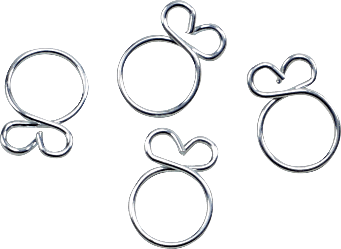 ALL BALLS 2401-1279 Refill Clamp Kit - Fuel Line/Wire - Flat Ear - Silver - 9.7 mm - 4 Pack