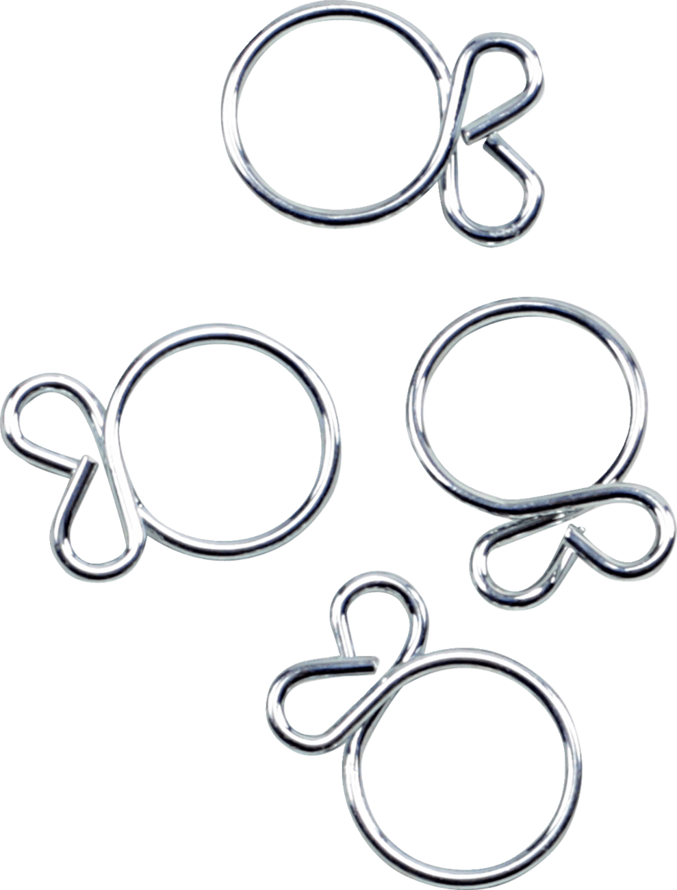 ALL BALLS 2401-1280 Refill Clamp Kit - Fuel Line/Wire - Flat Ear - Silver - 11.5 mm - 4 Pack
