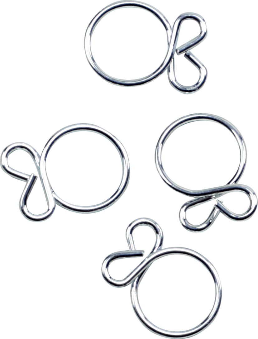 ALL BALLS 2401-1280 Refill Clamp Kit - Fuel Line/Wire - Flat Ear - Silver - 11.5 mm - 4 Pack