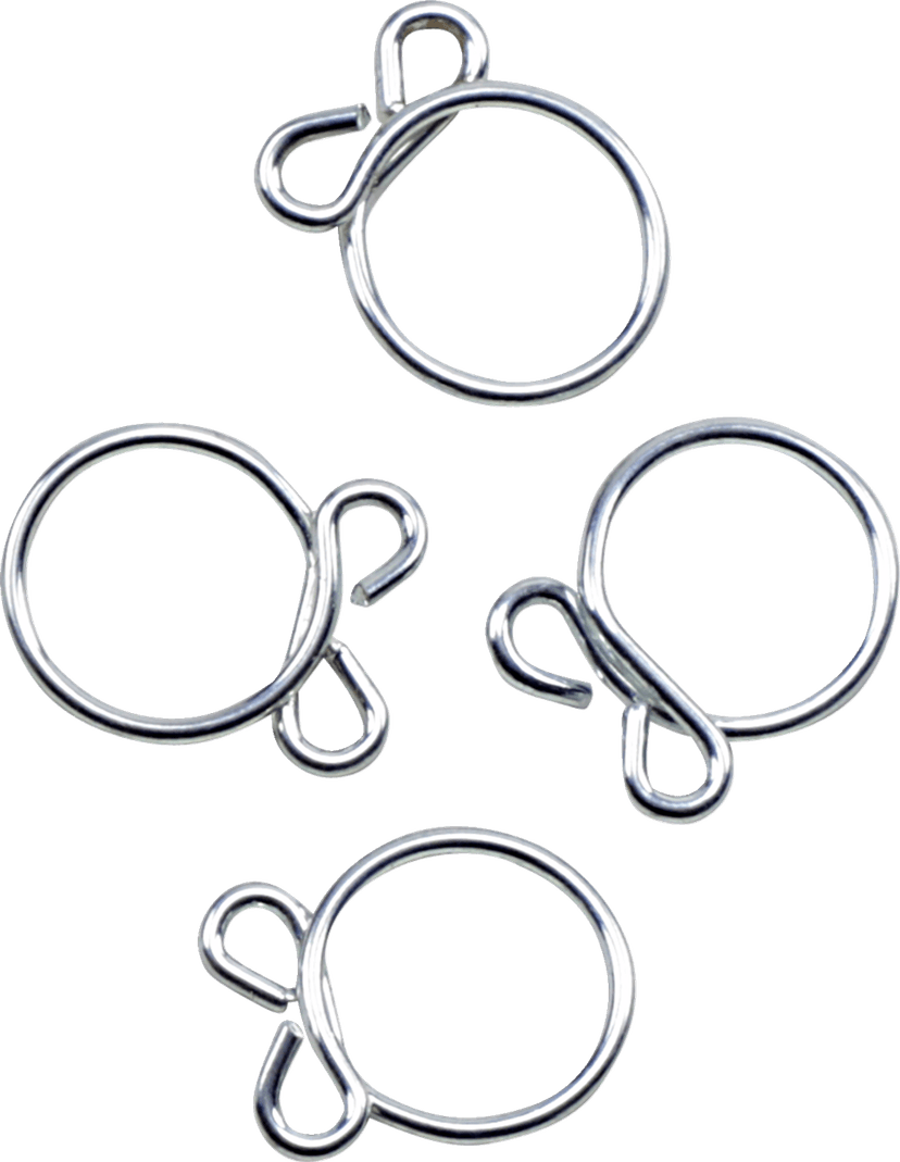 ALL BALLS 2401-1283 Refill Clamp Kit - Fuel Line/Wire - Flat Ear - Silver - 13.5 mm - 4 Pack