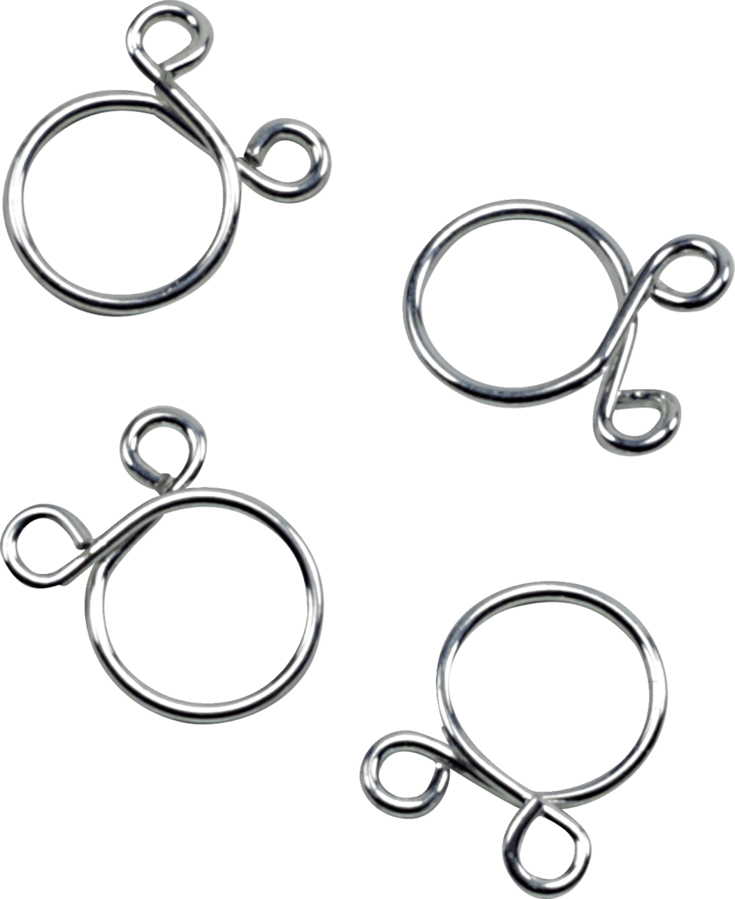 ALL BALLS 2401-1289 Refill Clamp Kit - Fuel Line/Wire - Flat Ear - Silver - 9.8 mm - 4 Pack