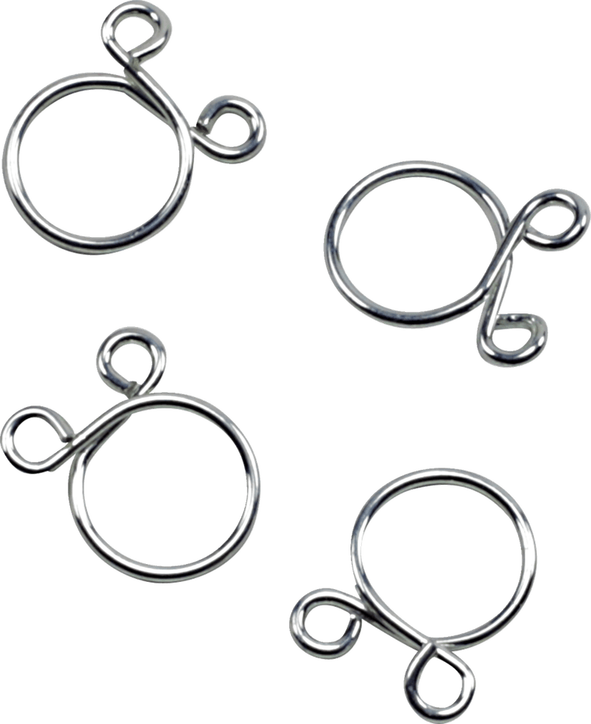 ALL BALLS 2401-1289 Refill Clamp Kit - Fuel Line/Wire - Flat Ear - Silver - 9.8 mm - 4 Pack
