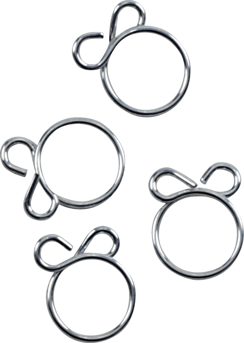 ALL BALLS 2401-1299 Refill Clamp Kit - Fuel Line/Wire - Flat Ear - Silver - 12.5 mm - 4 Pack