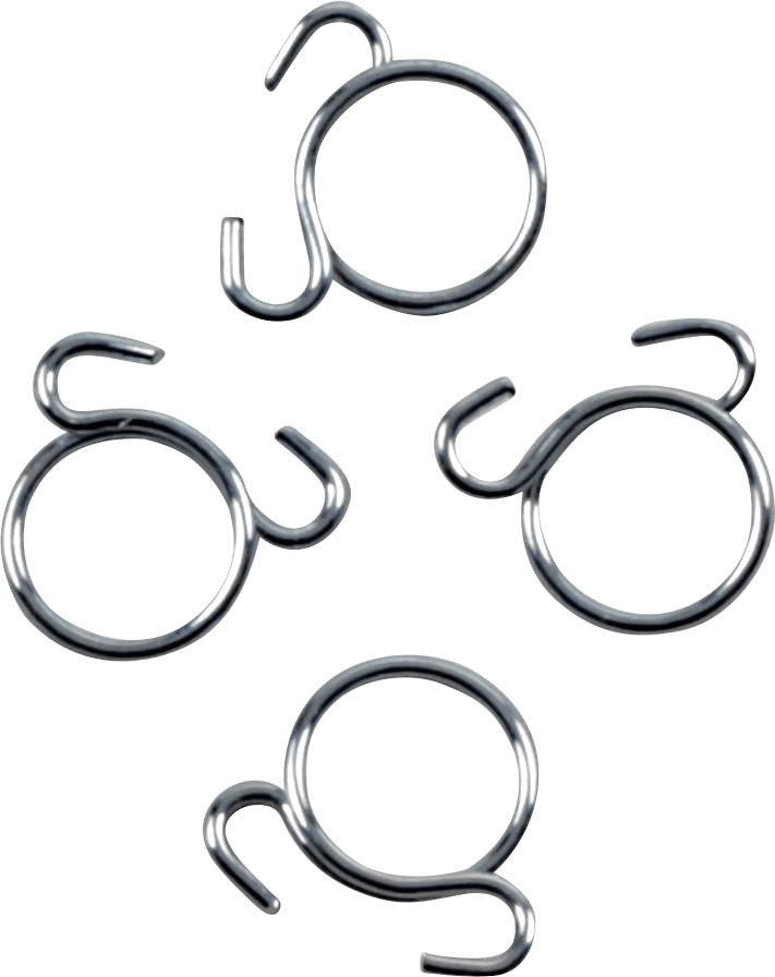 ALL BALLS 2401-1302 Refill Clamp Kit - Fuel Line/Wire - Flat Ear - Silver - 9.9 mm - 4 Pack