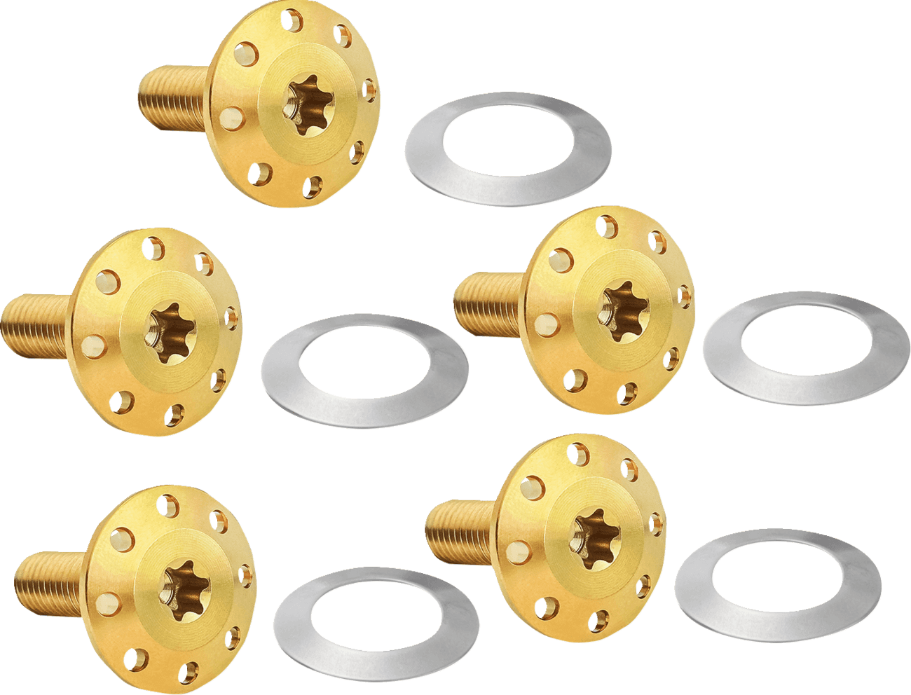 ARLEN NESS 2401-1700 Bolt Kit - Holeshot/Front/Floating/Brake Rotor - Spoke Mount - Gold - 5 Pack