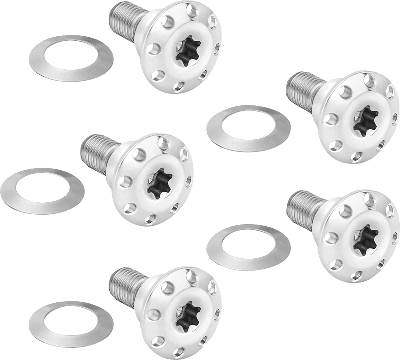 ARLEN NESS 2401-1714 Bolt Kit - Holeshot/Front/Floating/Brake Rotor - Spoke Mount - Polished - 5 Pack