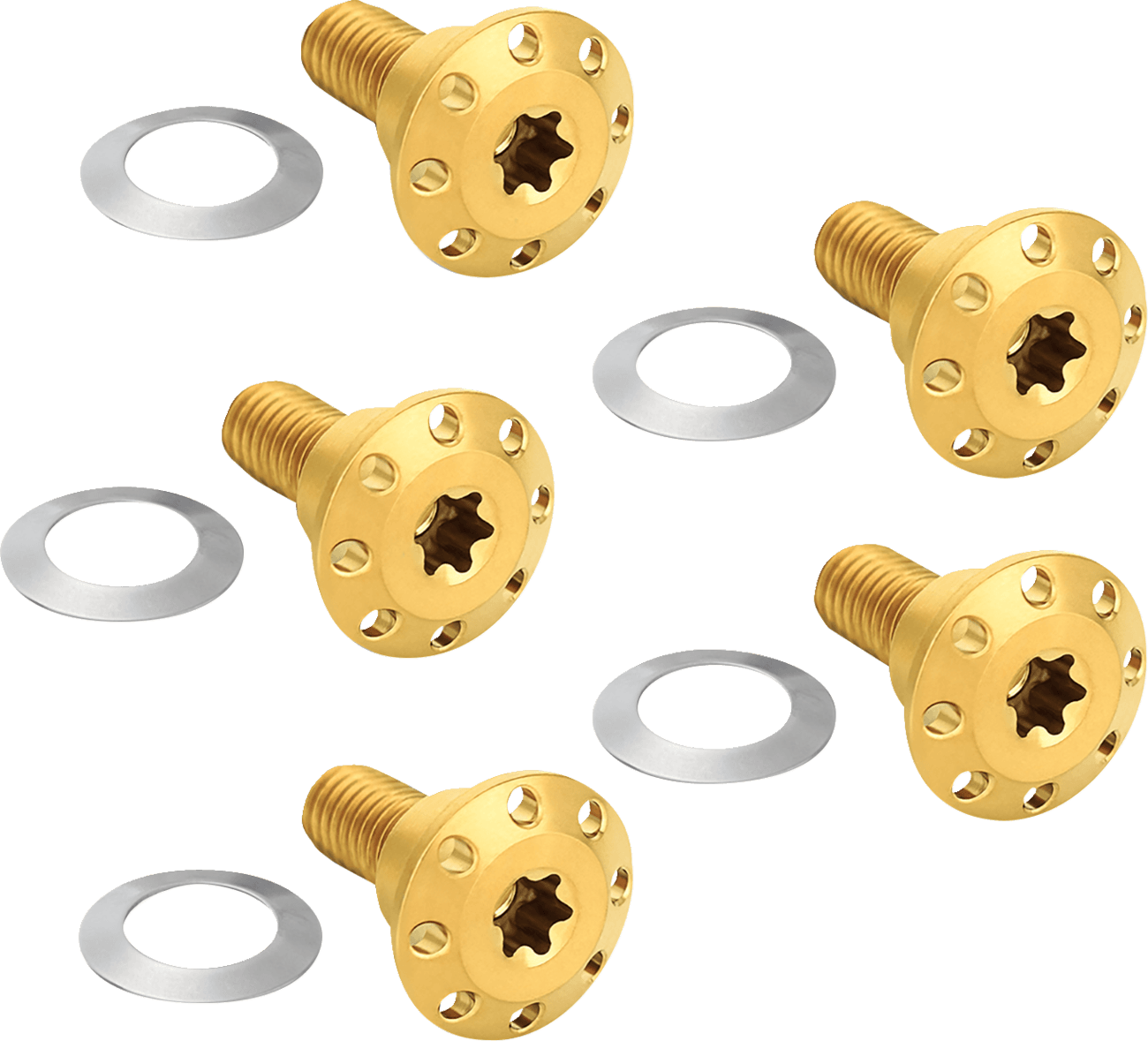 ARLEN NESS 2401-1716 Bolt Kit - Holeshot/Front/Floating/Brake Rotor - Spoke Mount - Gold - 5 Pack