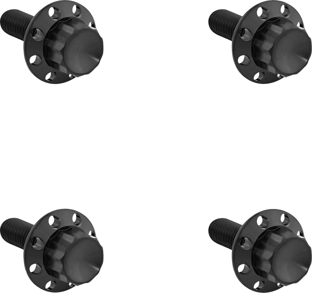 ARLEN NESS 2401-1785 Bolt Kit - Windshield - Titanium - 12-Point - Black