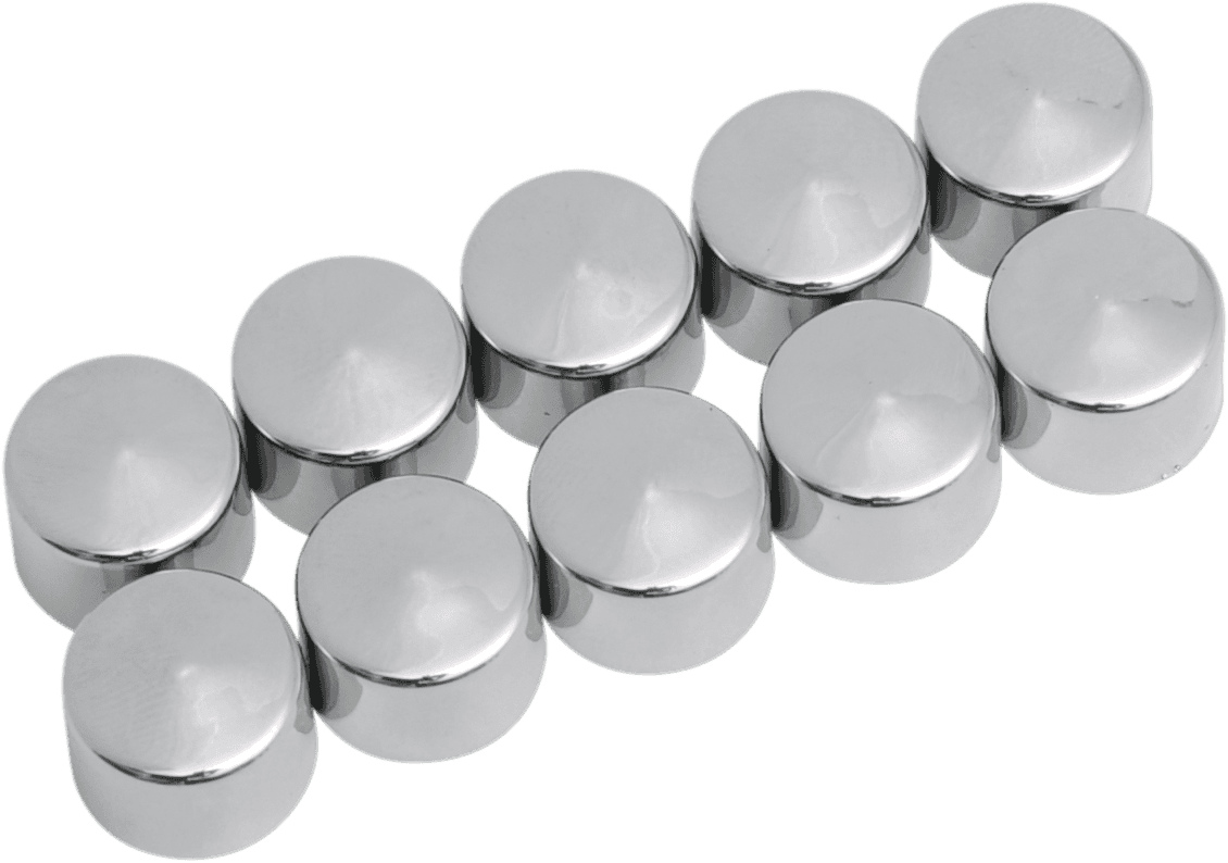 DRAG SPECIALTIES 2402-0116 Bolt Covers - Hex - 7/16" - Chrome - 10 Pack