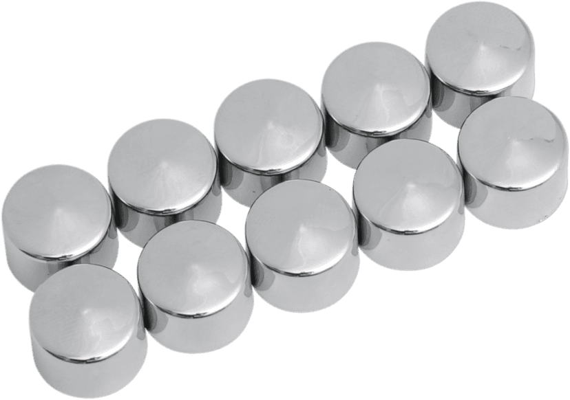 DRAG SPECIALTIES 2402-0116 Bolt Covers - Hex - 7/16" - Chrome - 10 Pack