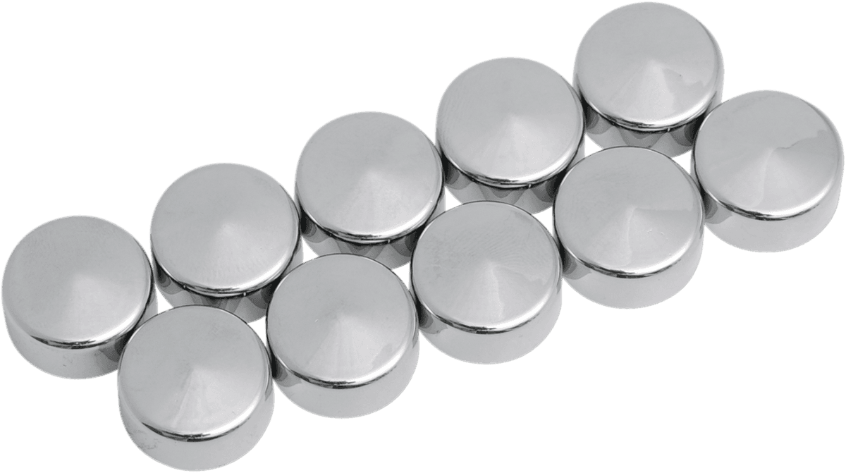 DRAG SPECIALTIES 2402-0118 Bolt Covers - Hex - Deep - 9/16" - Chrome - 10 Pack