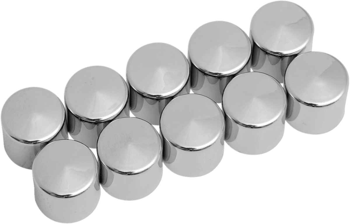 DRAG SPECIALTIES 2402-0119 Bolt Covers - Hex - Deep - 9/16" - Chrome - 10 Pack