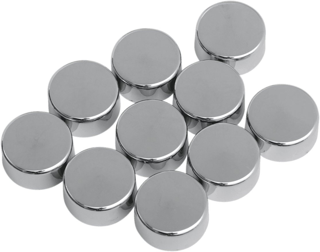 DRAG SPECIALTIES 2402-0120 Bolt Covers - Hex - 5/8" - Chrome - 10 Pack