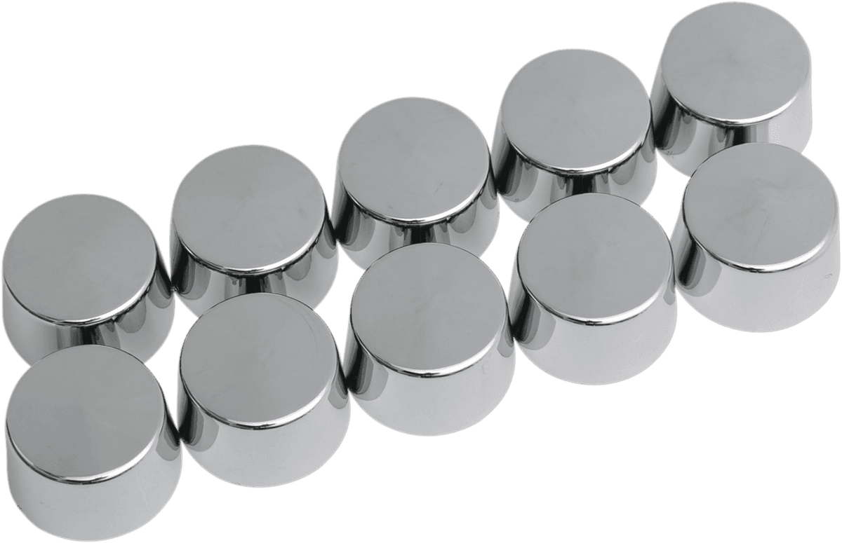 DRAG SPECIALTIES 2402-0122 Bolt Covers - Hex - Shouldered - 5/16" - Chrome - 10 Pack