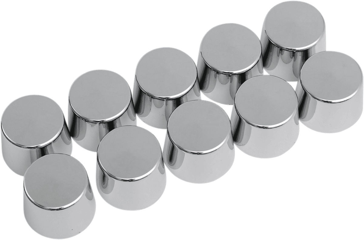 DRAG SPECIALTIES 2402-0123 Bolt Covers - Hex - Deep - Shouldered - 5/16" - Chrome - 10 Pack