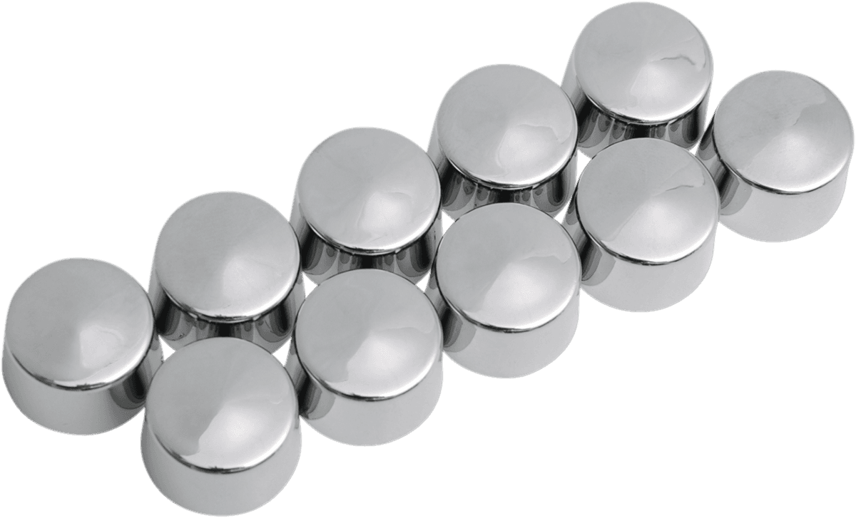 DRAG SPECIALTIES 2402-0129 Bolt Covers - 12 Point - 10 mm - Chrome - 10 Pack