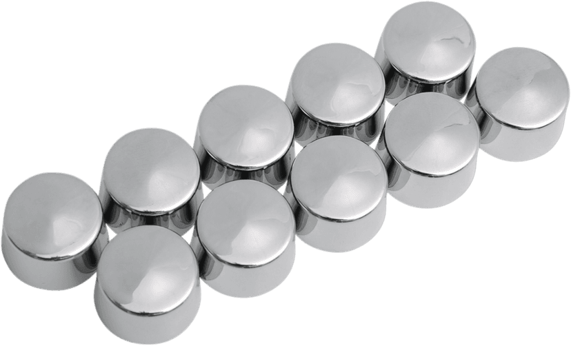 DRAG SPECIALTIES 2402-0129 Bolt Covers - 12 Point - 10 mm - Chrome - 10 Pack