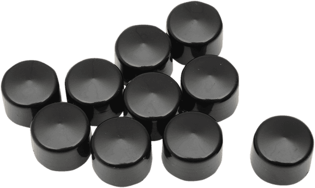 DRAG SPECIALTIES 2402-0150 Bolt Covers - Allen/Socket - 3/16" - Black - 10 Pack