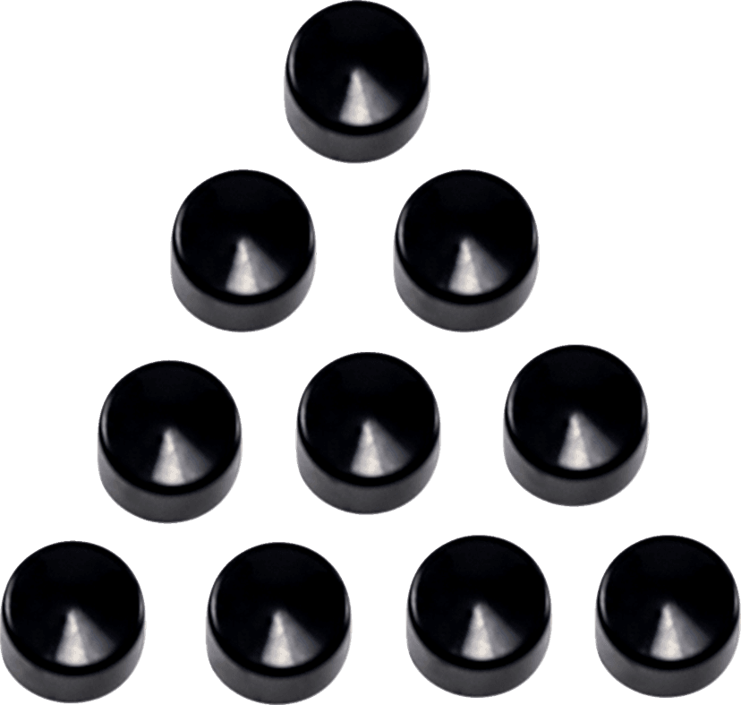 DRAG SPECIALTIES 2402-0151 Bolt Covers - Allen/Socket - 1/4" - Black - 10 Pack