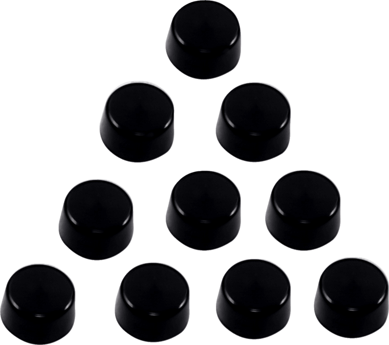 DRAG SPECIALTIES 2402-0154 Bolt Covers - Hex - Side Cut - 7/16" - Black - 10 Pack