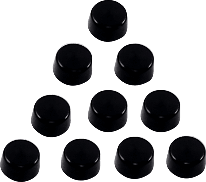 DRAG SPECIALTIES 2402-0154 Bolt Covers - Hex - Side Cut - 7/16" - Black - 10 Pack