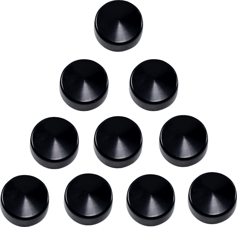 DRAG SPECIALTIES 2402-0157 Bolt Covers - Hex - 3/4" - Black - 10 Pack