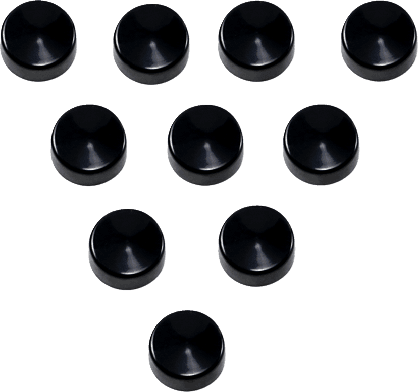DRAG SPECIALTIES 2402-0159 Bolt Covers - Hex - 5/8" - Black - 10 Pack
