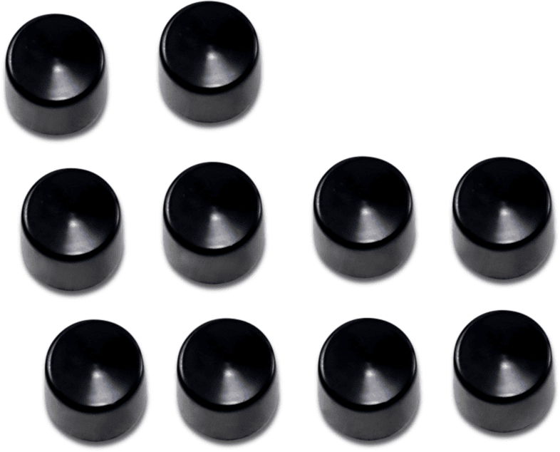 DRAG SPECIALTIES 2402-0161 Bolt Covers - Hex - Deep - 9/16" - Black - 10 Pack