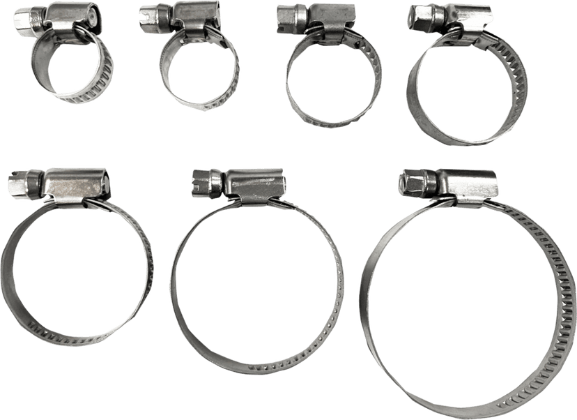 PARTS UNLIMITED 2402-0266 Hose Clamps - Embossed - 8-12 mm - 10 Pack