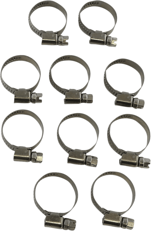 PARTS UNLIMITED 2402-0269 Hose Clamps - Embossed - 16-27 mm - 10 Pack