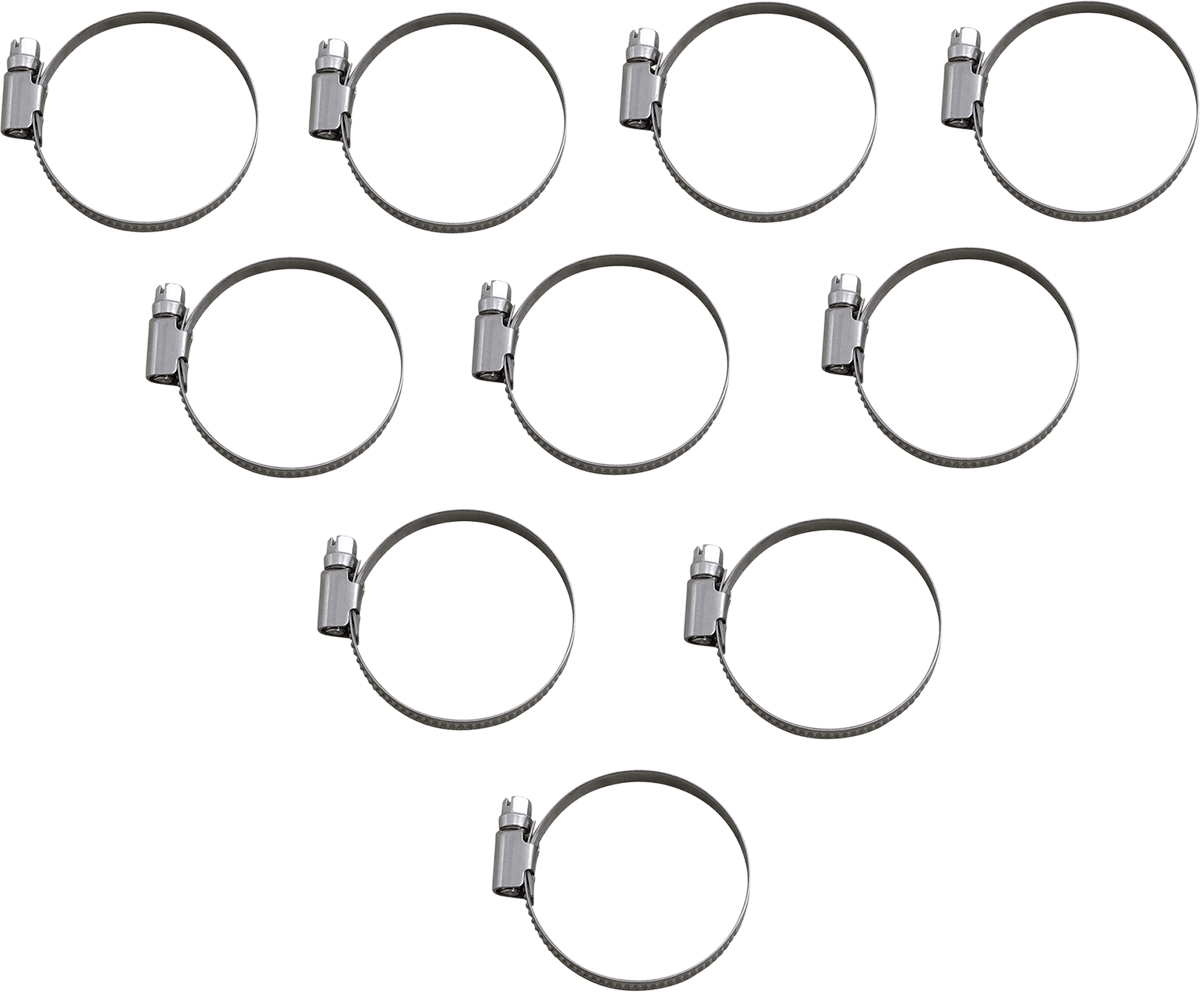 PARTS UNLIMITED 2402-0272 Hose Clamps - Embossed - 32-50 mm - 10 Pack