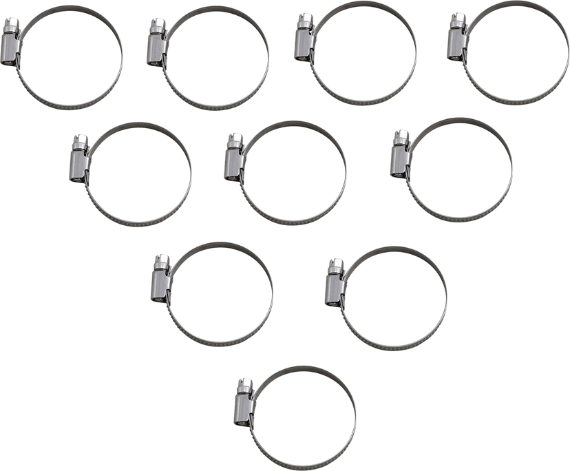 PARTS UNLIMITED 2402-0272 Hose Clamps - Embossed - 32-50 mm - 10 Pack