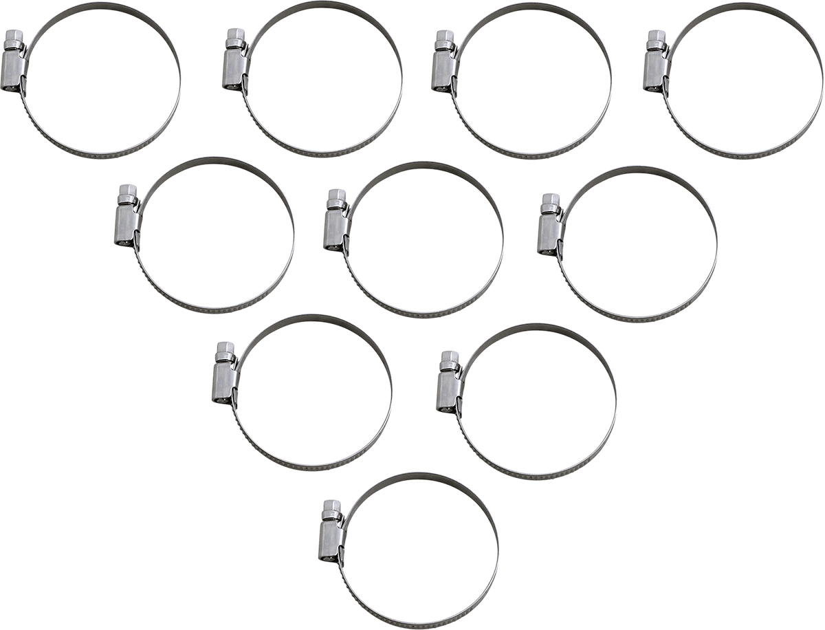 PARTS UNLIMITED 2402-0273 Hose Clamps - Embossed - 40-60 mm - 10 Pack