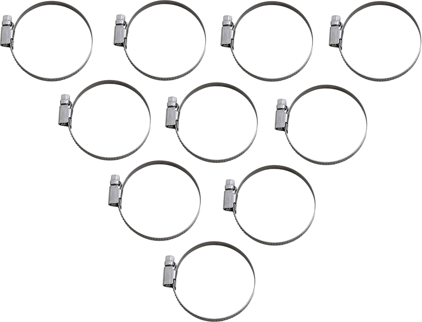 PARTS UNLIMITED 2402-0273 Hose Clamps - Embossed - 40-60 mm - 10 Pack