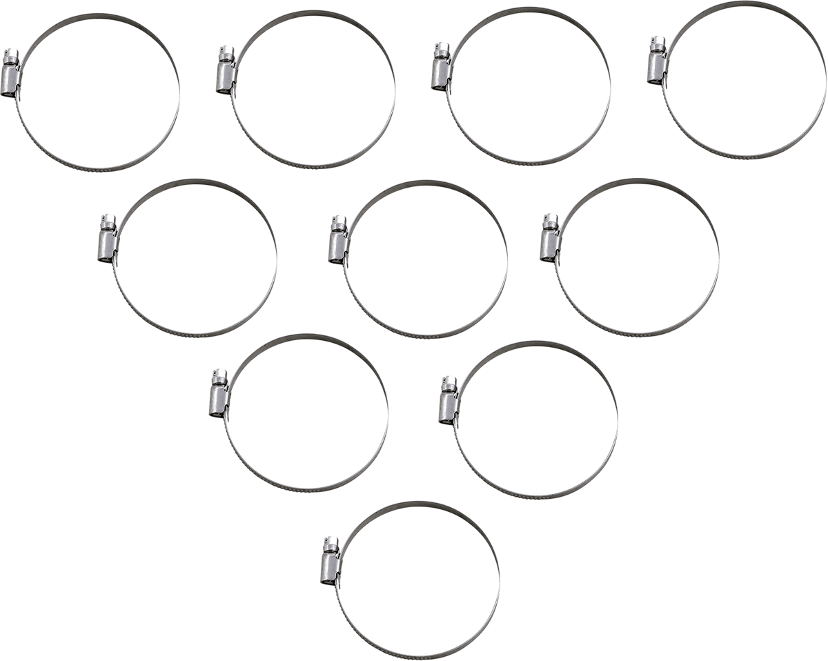 PARTS UNLIMITED 2402-0275 Hose Clamps - Embossed - 60-80 mm - 10 Pack