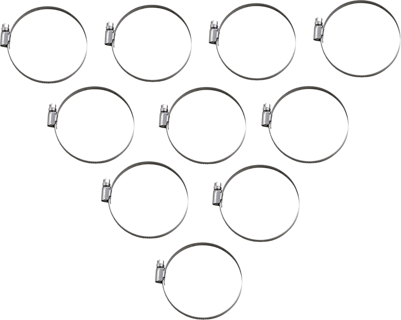 PARTS UNLIMITED 2402-0275 Hose Clamps - Embossed - 60-80 mm - 10 Pack