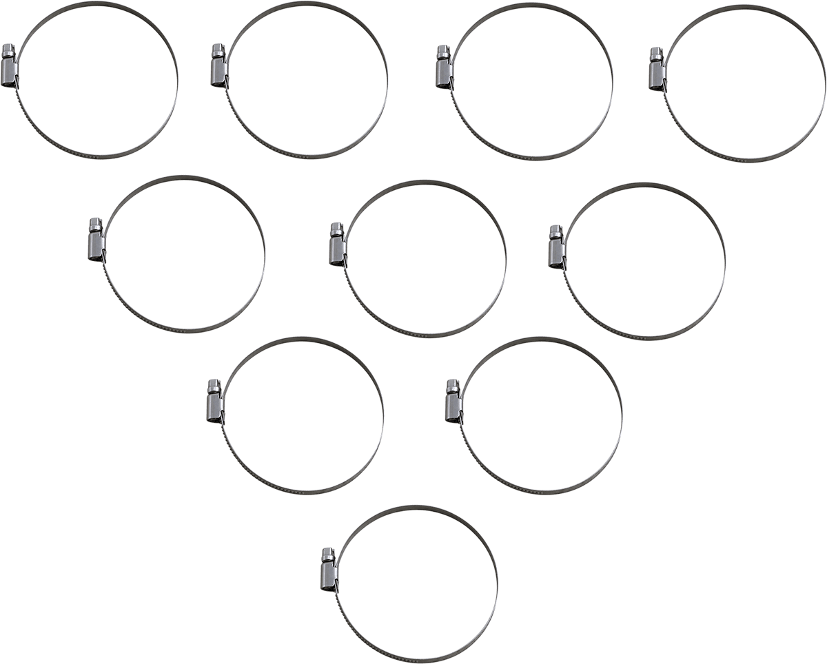 PARTS UNLIMITED 2402-0276 Hose Clamps - Embossed - 70-90 mm - 10 Pack